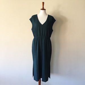 J. Crew Perforated Drapey Side Slit Midi Dress